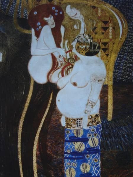 クリムト、ベートーヴェン・フリーズ2、希少画集画、新品額装付