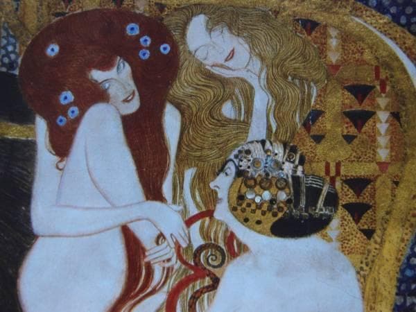 クリムト、ベートーヴェン・フリーズ2、希少画集画、新品額装付