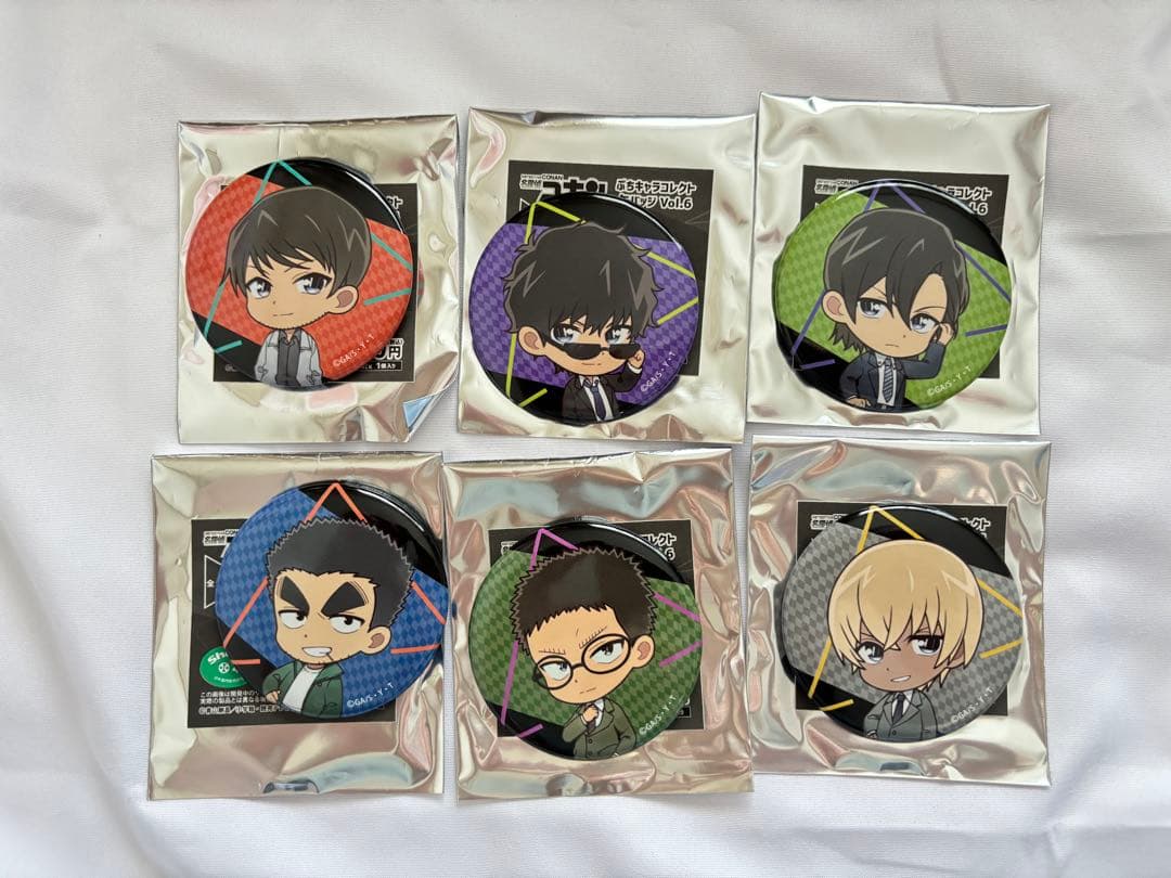【新品】 名探偵コナン ぷちキャラコレクト缶バッジ Vol.6　全種セット