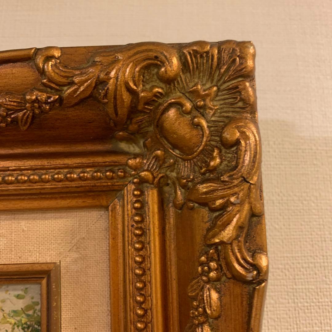 油絵　風車と人