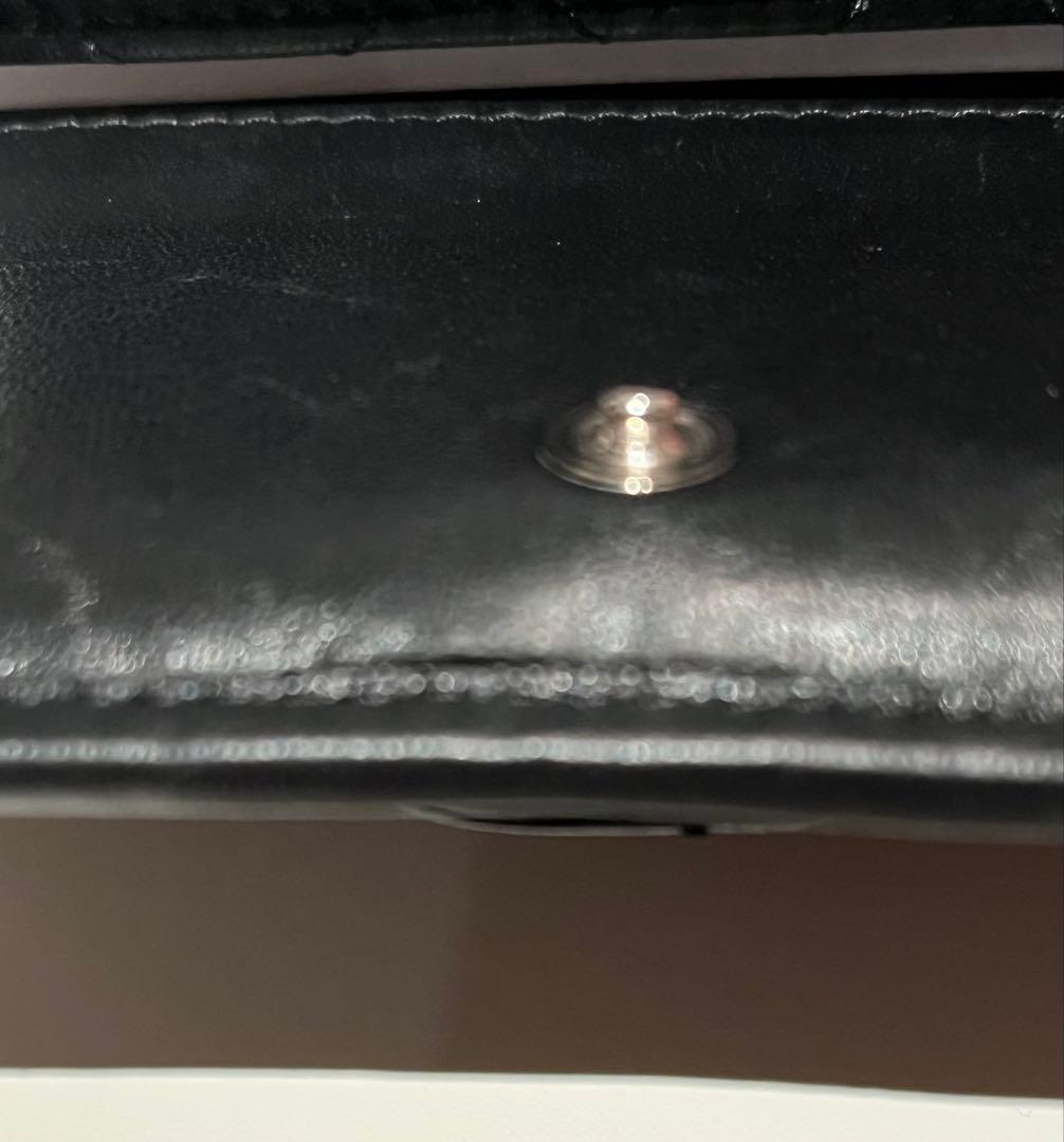 CHANEL シャネル　ラムスキン　マトラッセ　Wホック　三つ折財布