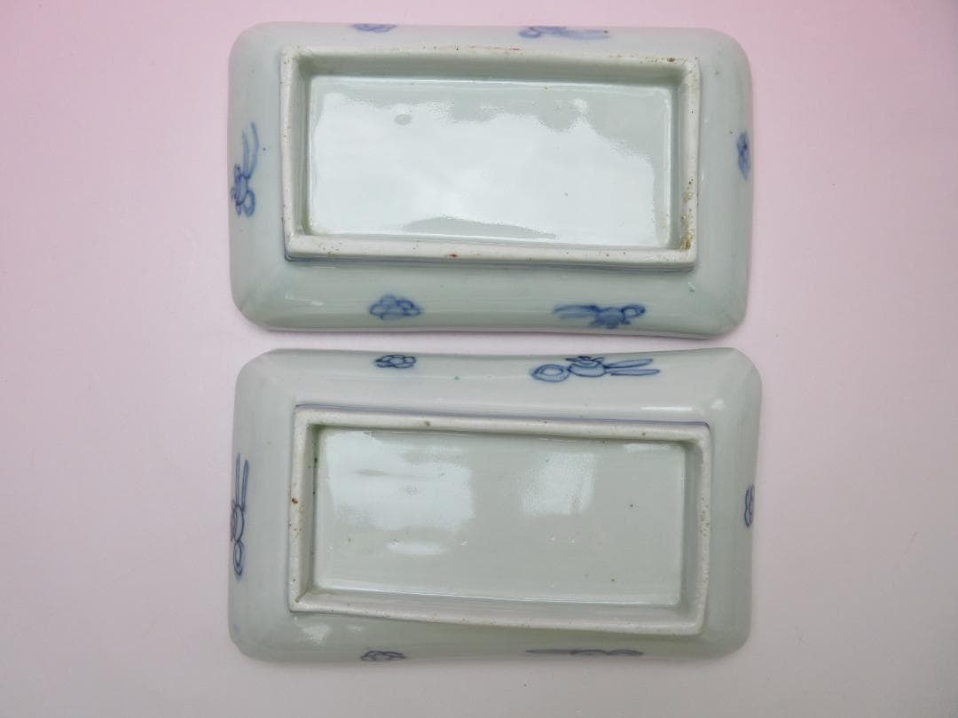 アンティーク 染錦 花紋 長皿 8客 MO70720