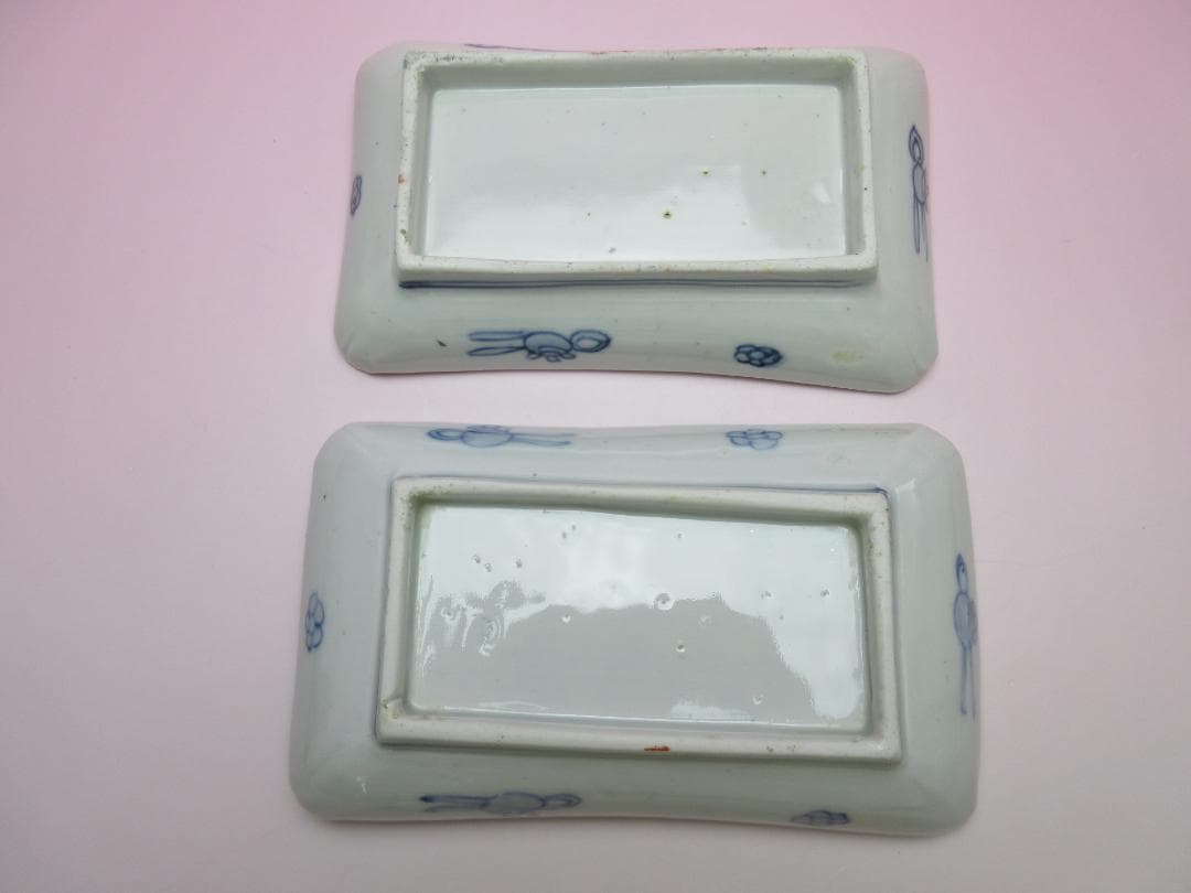 アンティーク 染錦 花紋 長皿 8客 MO70720