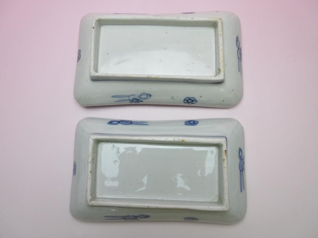 アンティーク 染錦 花紋 長皿 8客 MO70720