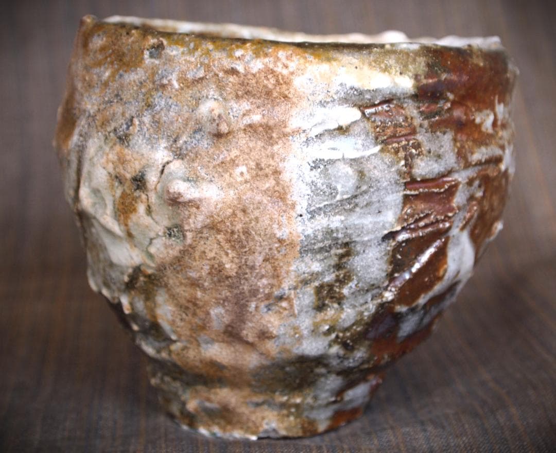 希少作★加藤委★川小牧引っ掻き茶碗★共箱＆陶Vol.85　加藤委