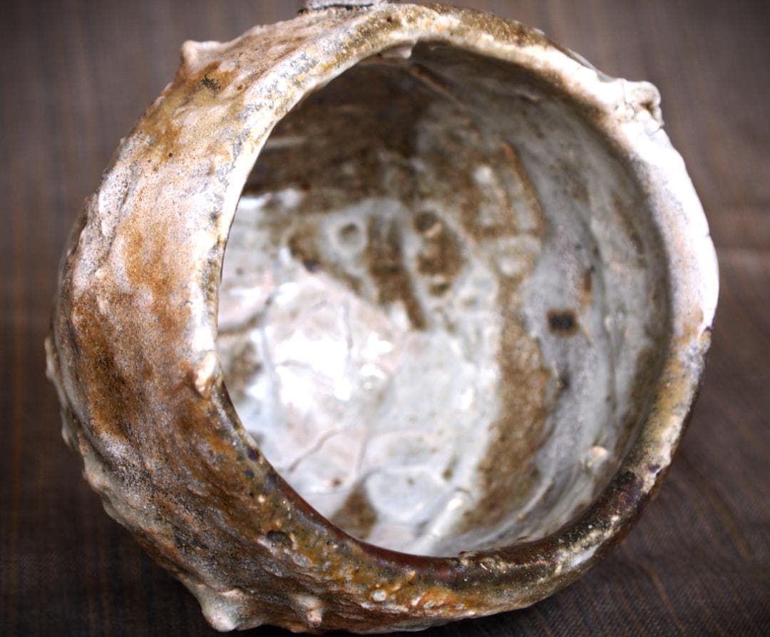 希少作★加藤委★川小牧引っ掻き茶碗★共箱＆陶Vol.85　加藤委