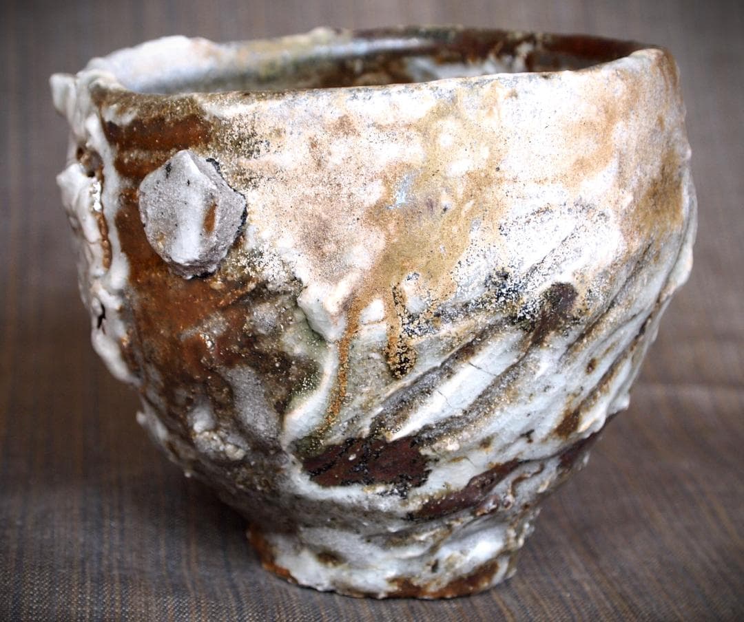 希少作★加藤委★川小牧引っ掻き茶碗★共箱＆陶Vol.85　加藤委