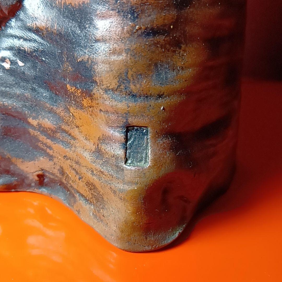 備前焼　骨董　珍品　児島高徳　小島高徳　花入　筆筒　人形