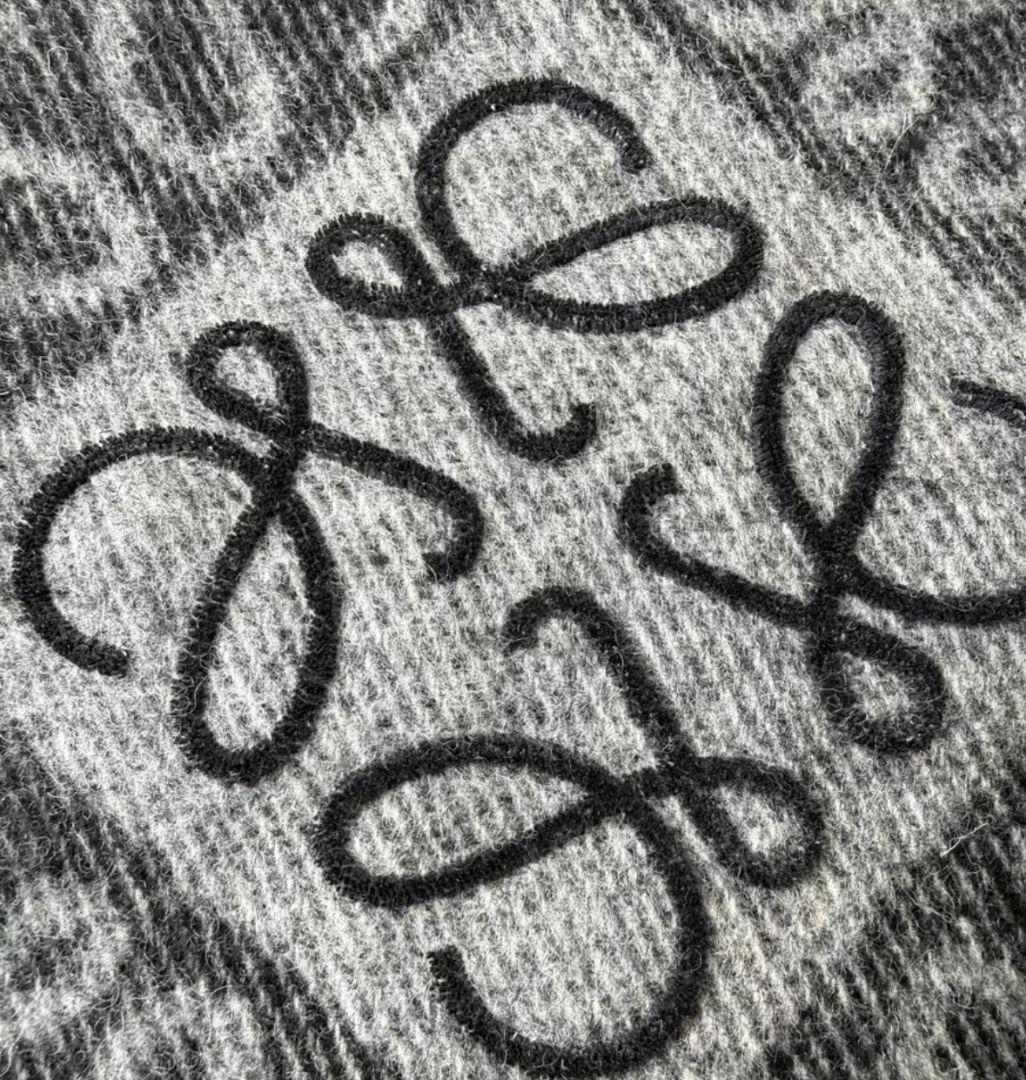 LOEWE ロエベ アナグラム 総柄 グレー マフラー 180×40