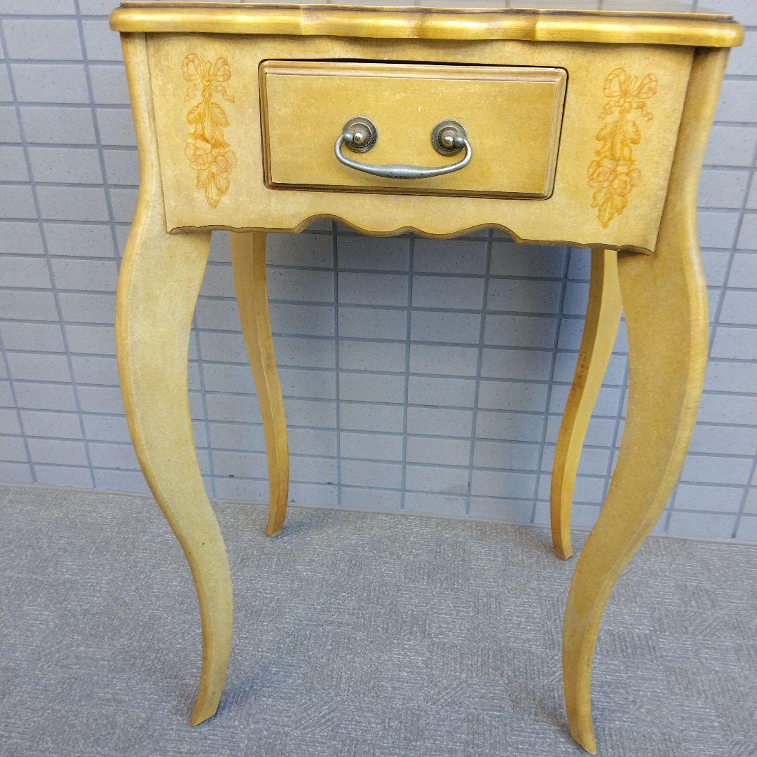 ハンドメイド　トールペイント　猫脚コーヒーテーブル　アンティーク調