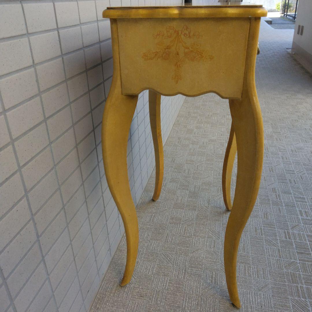 ハンドメイド　トールペイント　猫脚コーヒーテーブル　アンティーク調