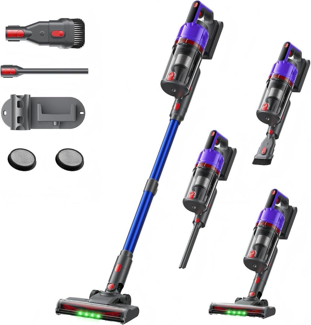 掃除機 コードレス 1月新登場 75kPa強力吸引 55分連続稼働 軽量 自立式