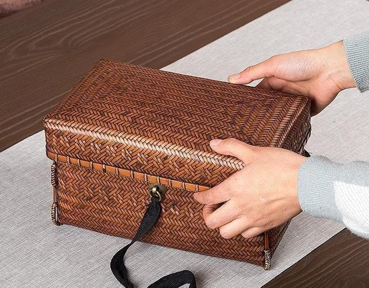 竹製収納ボックス 蓋付き 小物入れ　茶道＊お菓子入れ