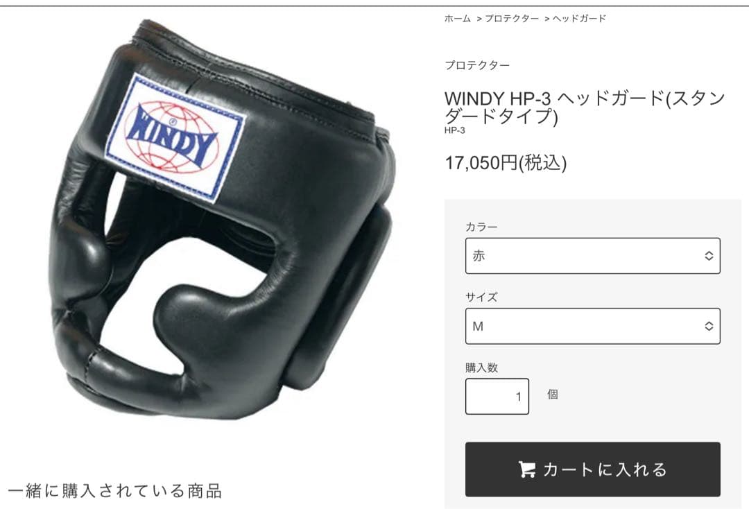 Windy ヘッドギア 黒 Lサイズ