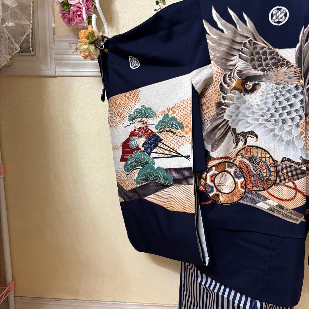 七五三五歳‼️男の子 袴 着物 小物付き 完全️フルセット‼️お家から揃えなし 秀品‼️