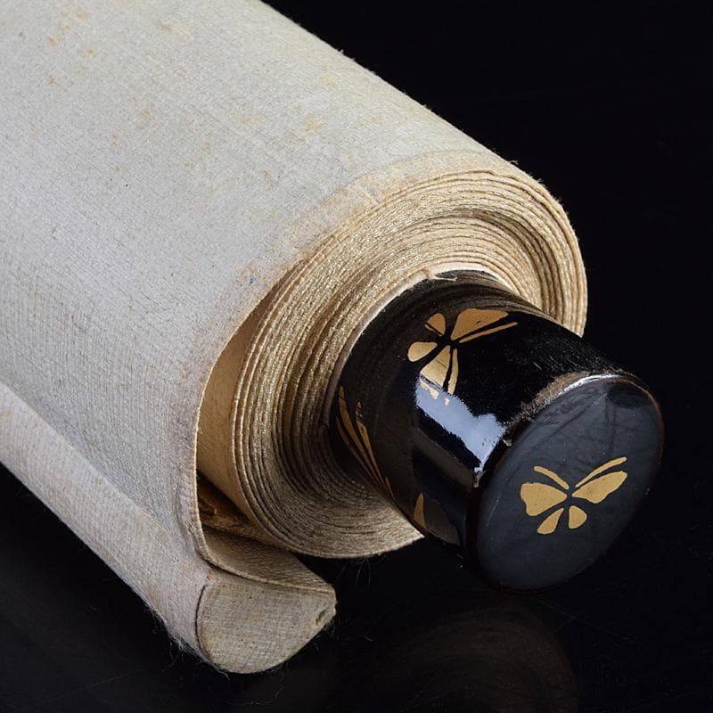 掛軸　文也画　山水図　山脇充夫　勅題海上雲遠書讃　絹本三幅　共箱　D　R9359