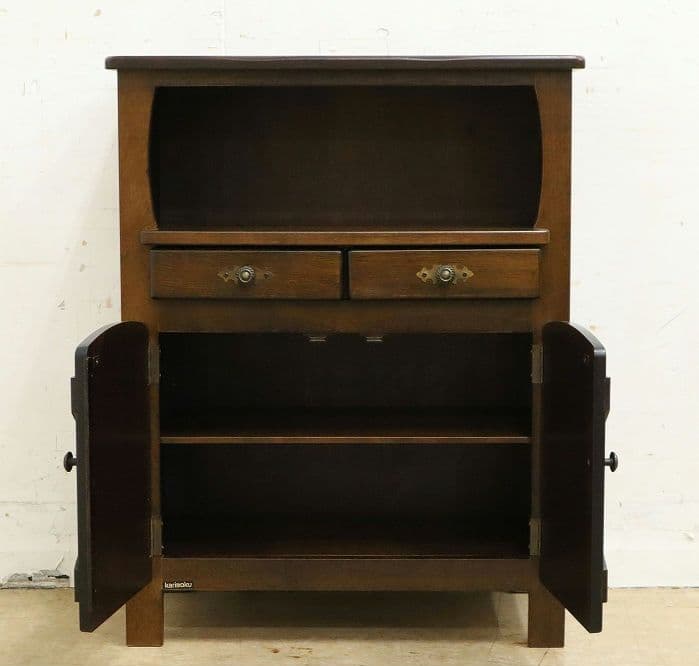 【オールドカリモク】電話台・FAX台・サイドキャビネット・収納棚