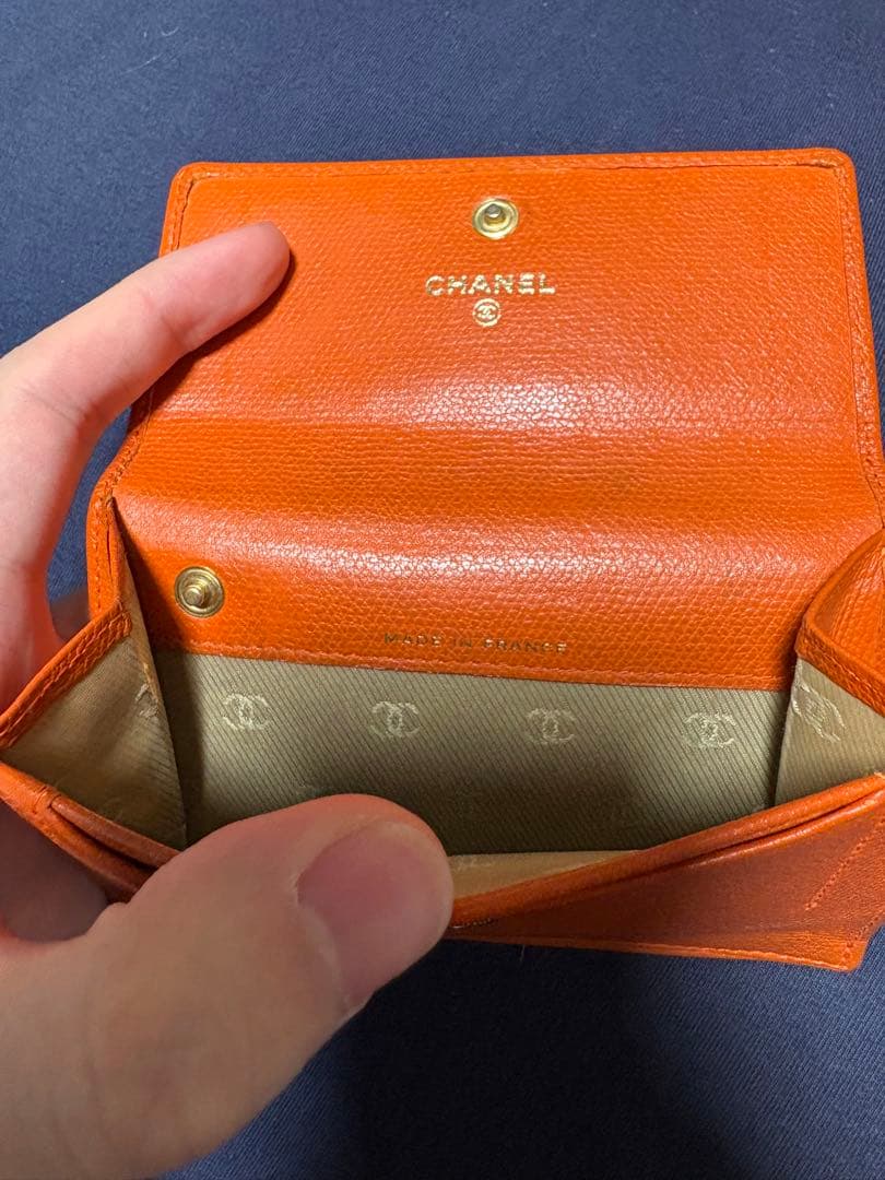 CHANEL ケース　二つ折　オレンジ