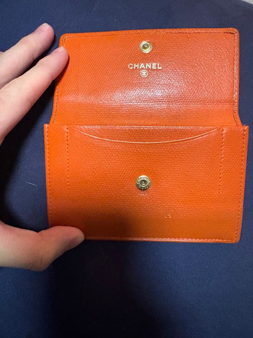 CHANEL ケース　二つ折　オレンジ