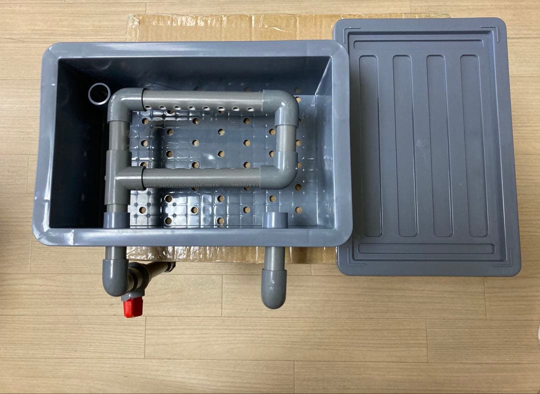 ポンプ1段階ろ材満タン付き三段式万能濾過装置池大型水槽濾過層 フィルター送料込み