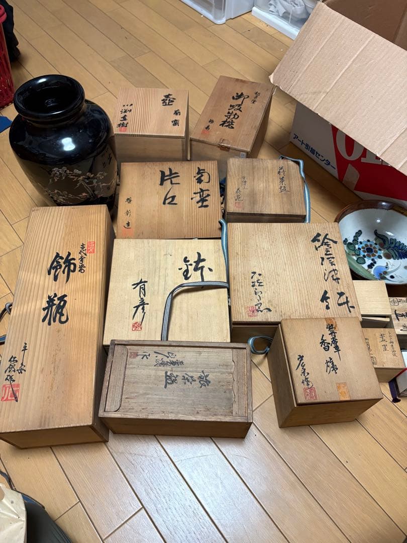 骨董品まとめ売り桐箱共箱