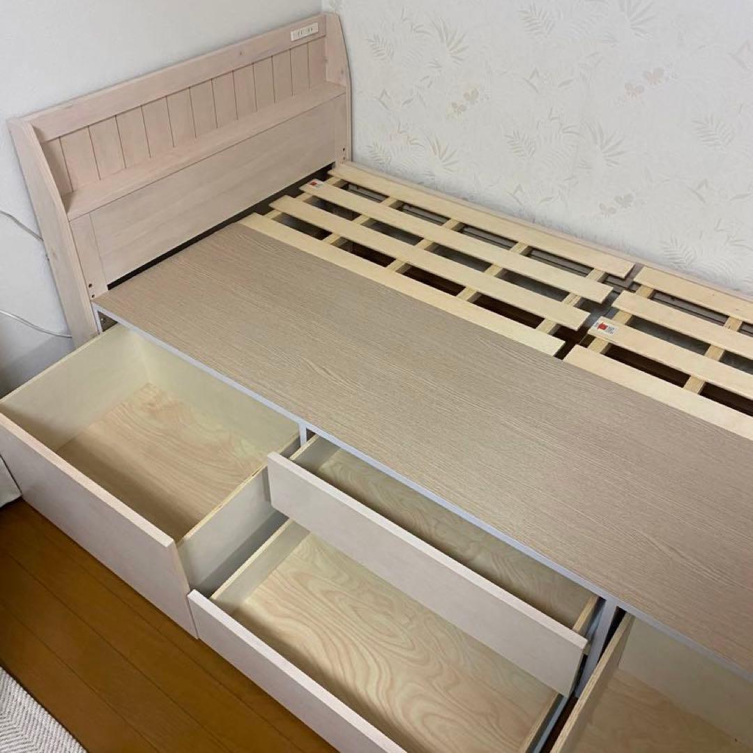 ※名古屋市直接お引き取り歓迎＊ ニトリ　シングルベッドフレーム 収納付き