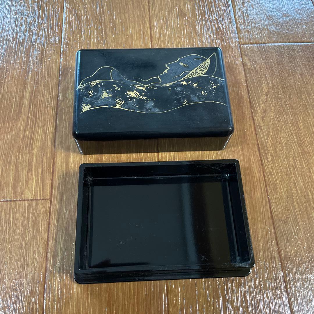 天野喜孝直筆 黒漆器 文箱