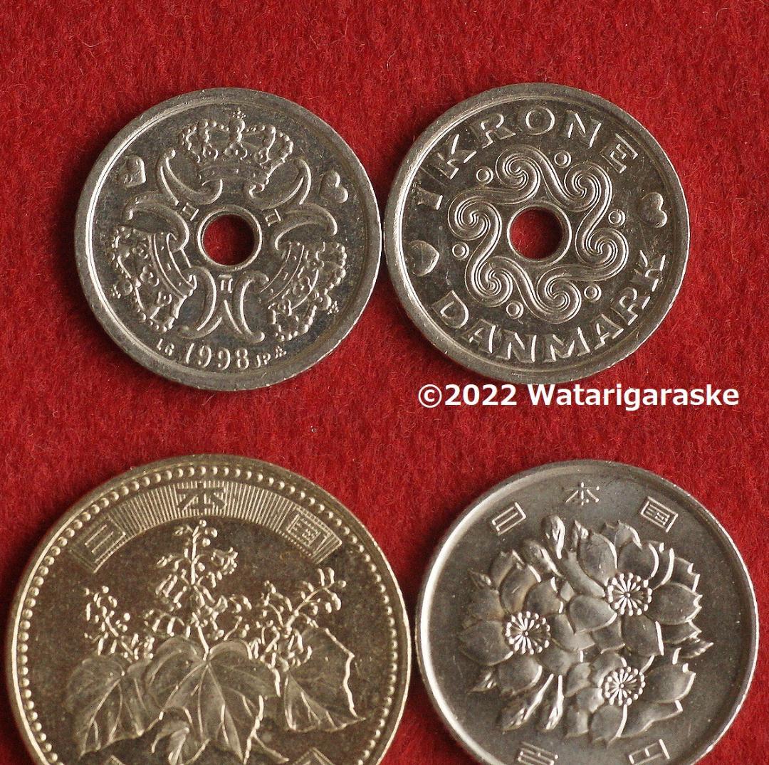 〒★デンマーク1クローネｘ100枚★1992-95年版流通品★