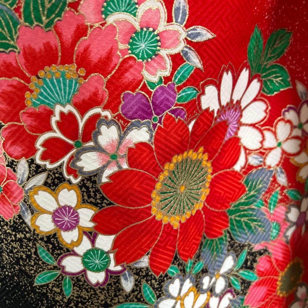 7歳　七五三　正絹着物　古典柄　帯　帯揚げ　帯締め　しごきセット