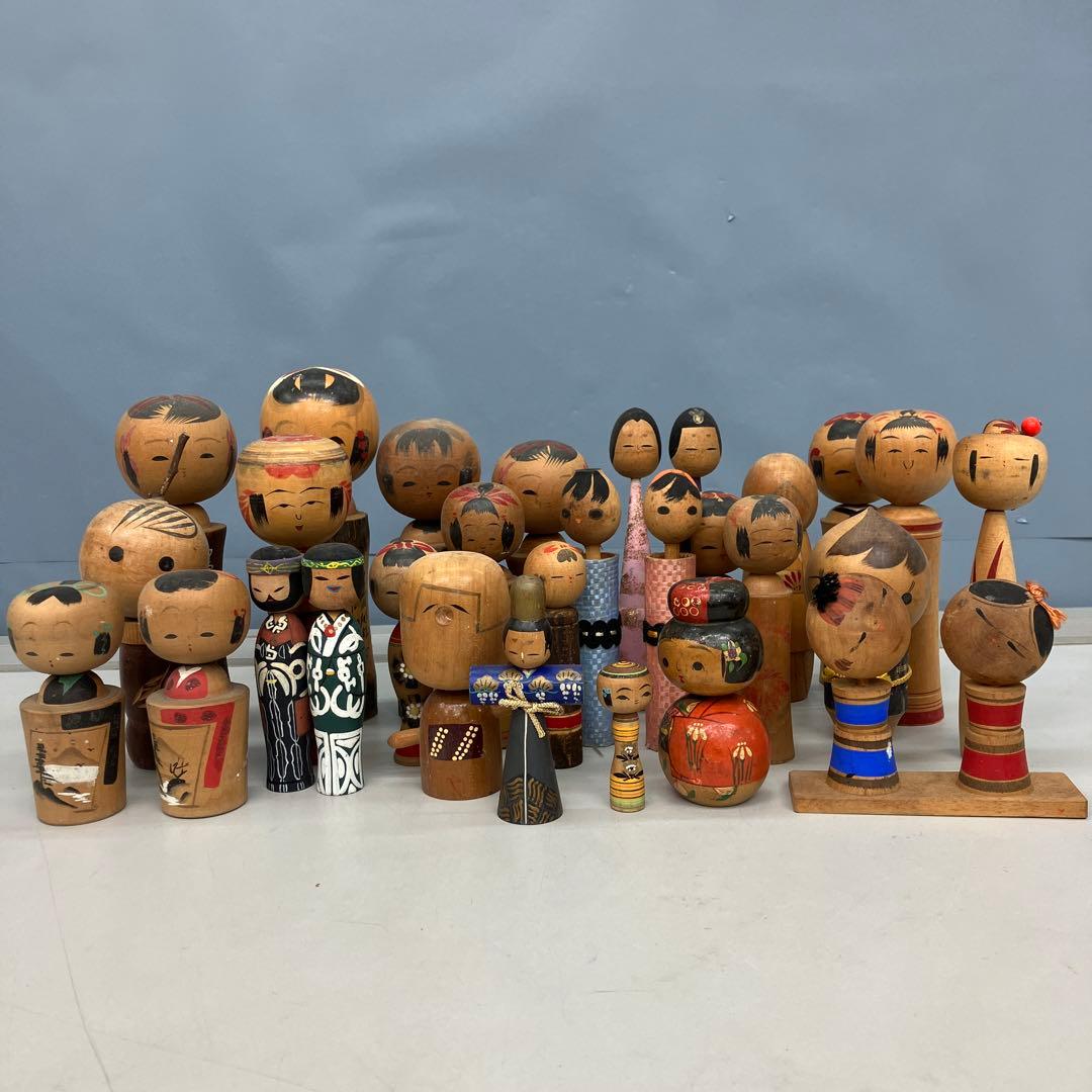D-3 こけし まとめ売り 創作こけし 民芸品 郷土玩具 木彫り人形 昭和レトロ