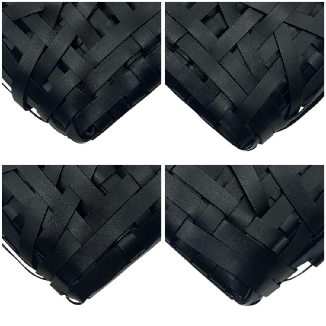 【極上品】JILSANDER ハンドバッグ WOVEN ブラック レザー