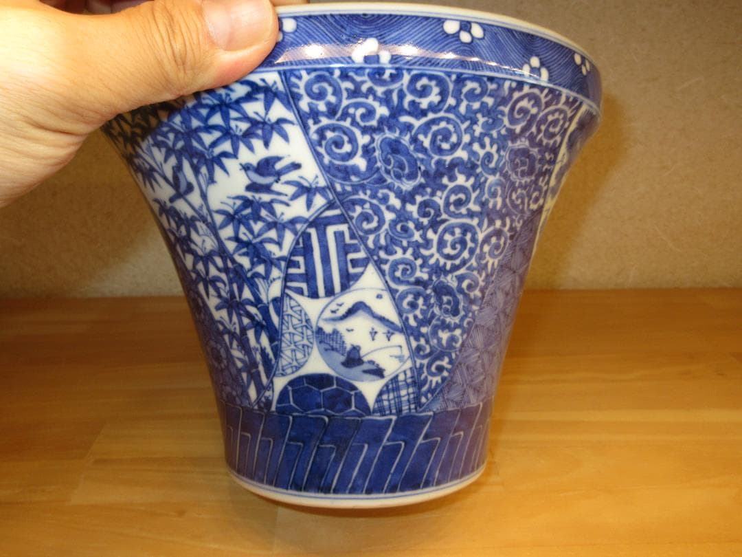 送料込【逢絢亭】茶道具 水指 京焼 祥瑞 末広形 平安春峰 共箱入り