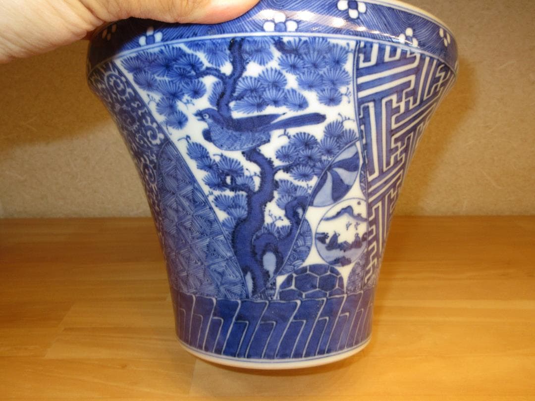 送料込【逢絢亭】茶道具 水指 京焼 祥瑞 末広形 平安春峰 共箱入り