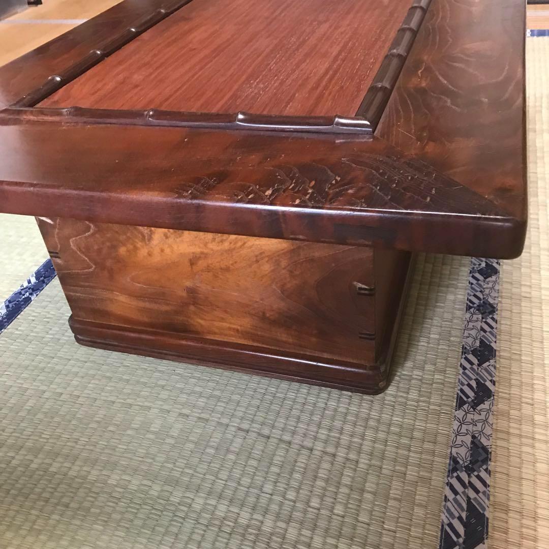 希少レア❀火鉢 卓上 テーブル ちゃぶ台 机 木製 銅板 民芸家具 五徳 天然木