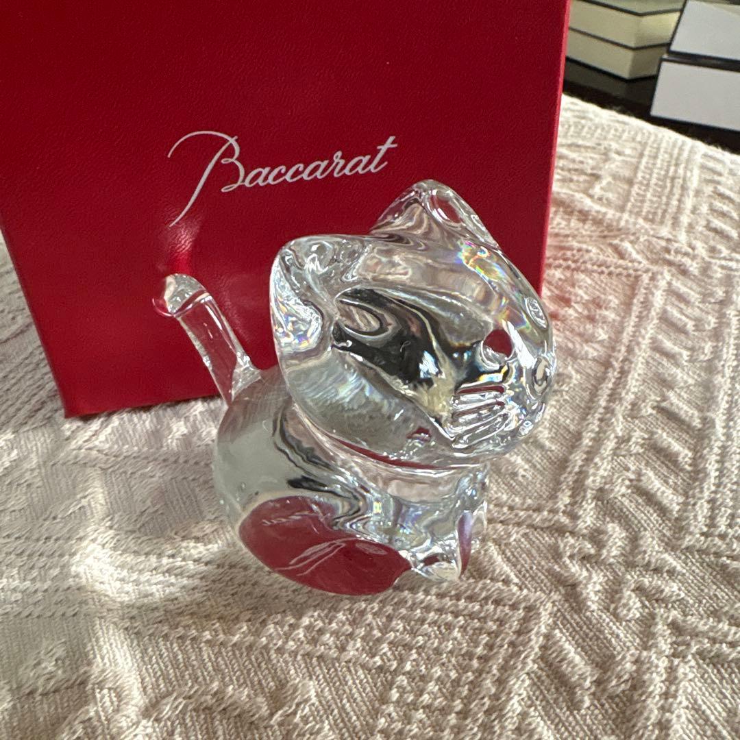 バカラ Baccarat クリスタルフィギュア　猫