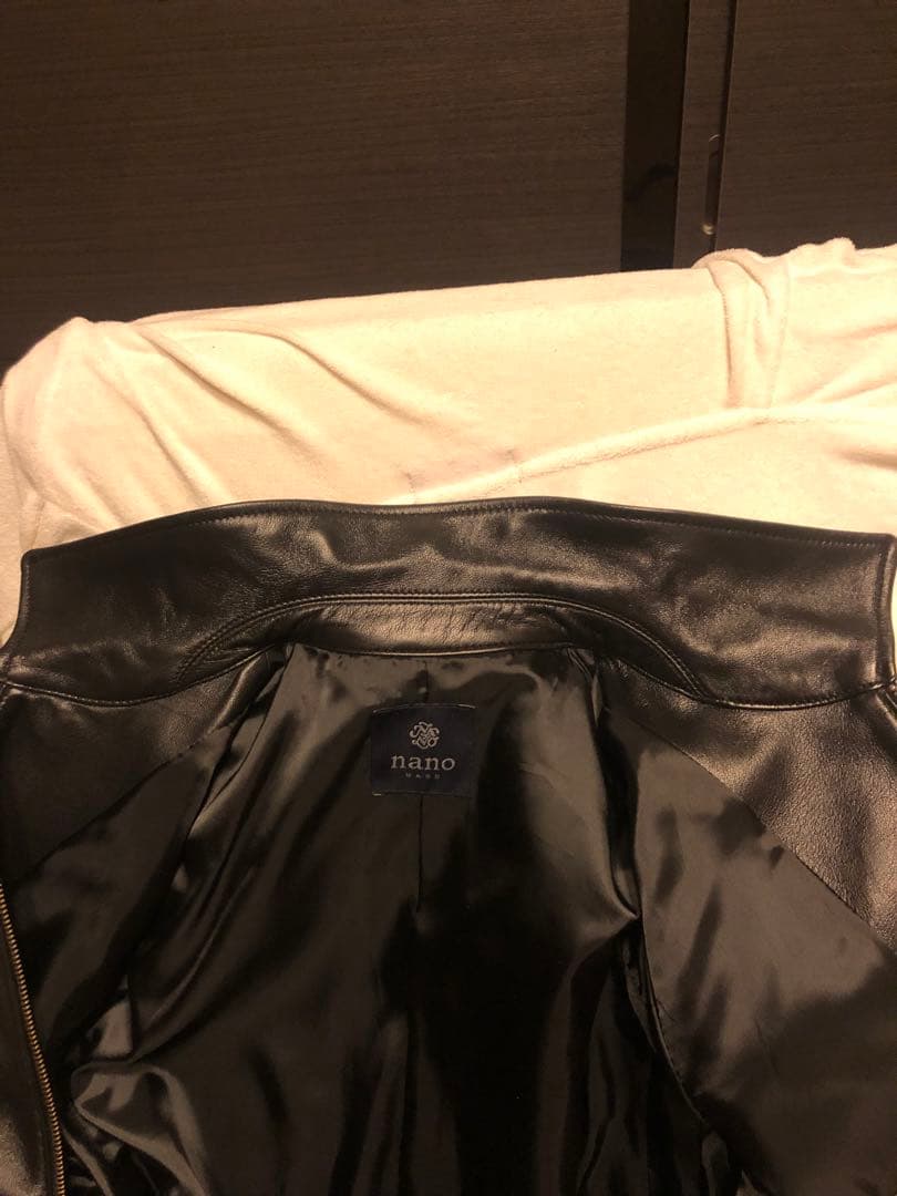 nano BASE ラムレザー　シングルライダースジャケット　黒　M 美品