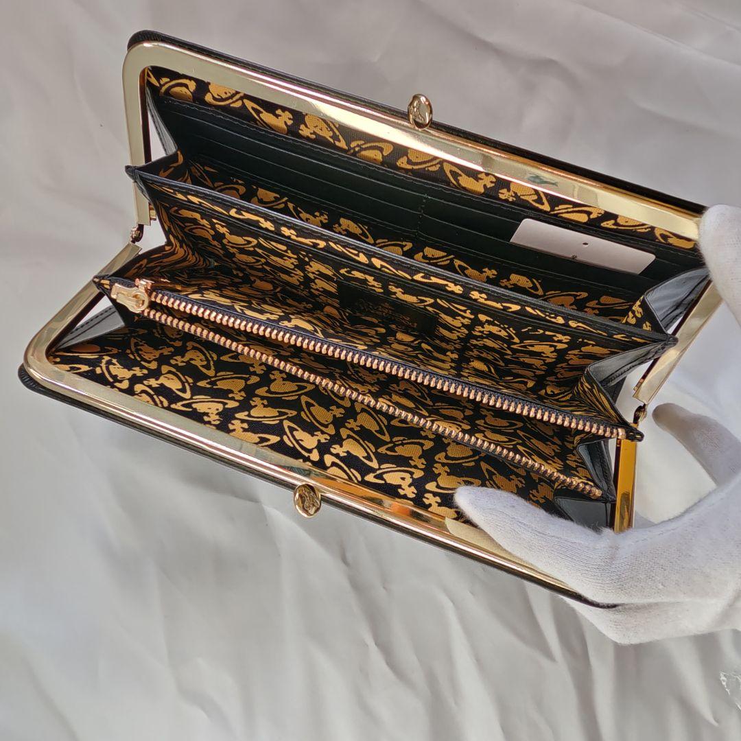 新品未使用級　ヴィヴィアンウエストウッド　長財布　オーブ　がま口　レザー