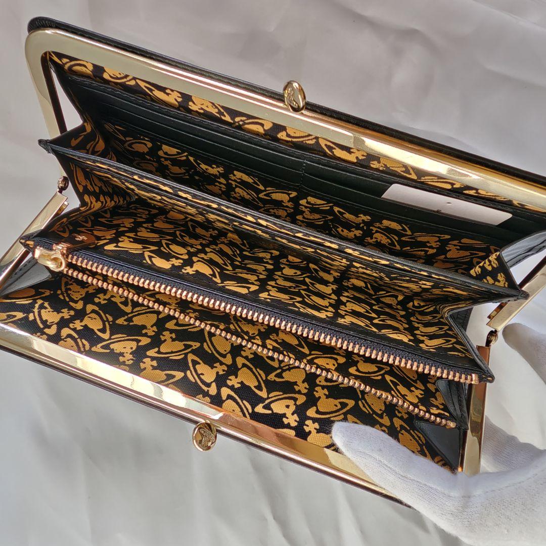 新品未使用級　ヴィヴィアンウエストウッド　長財布　オーブ　がま口　レザー