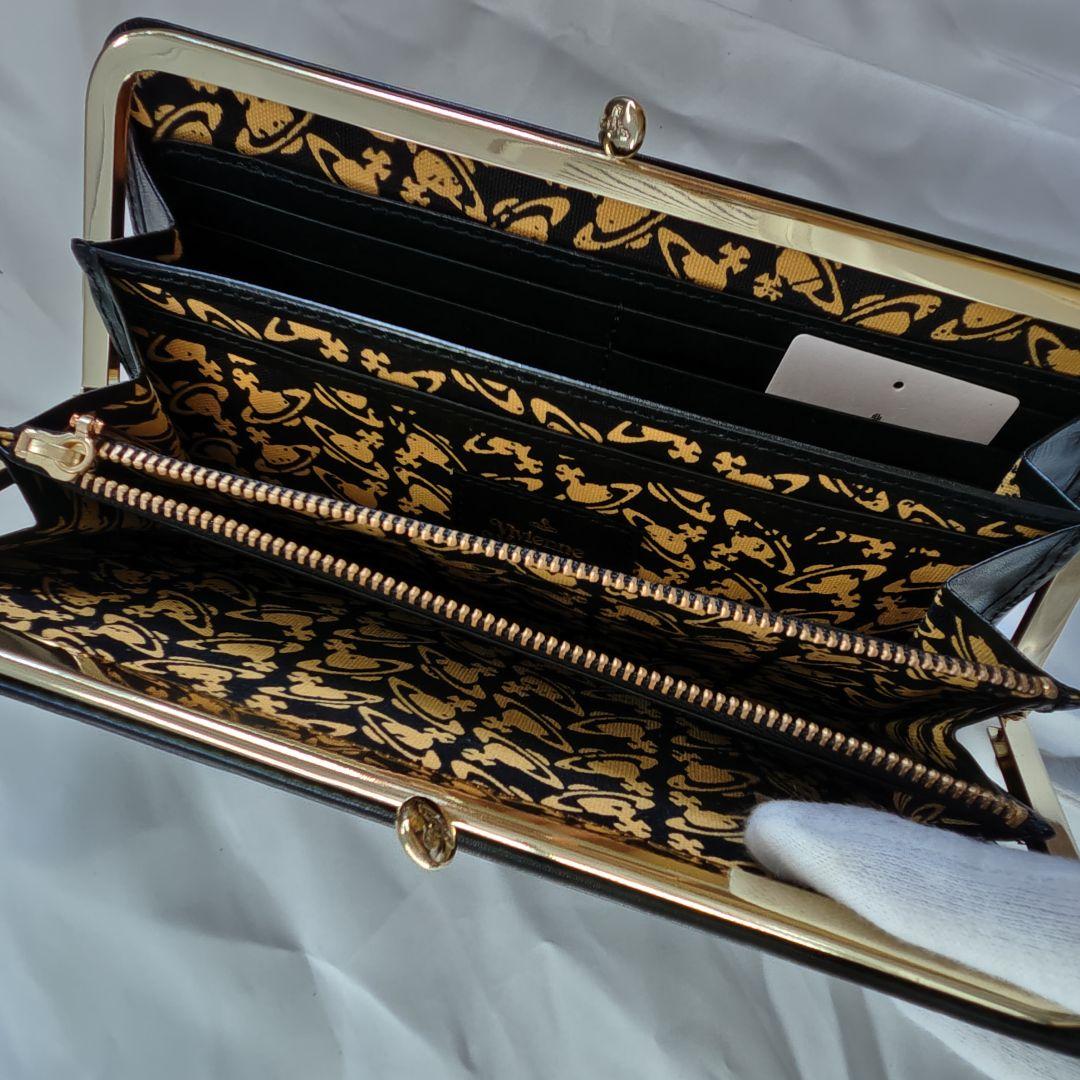 新品未使用級　ヴィヴィアンウエストウッド　長財布　オーブ　がま口　レザー