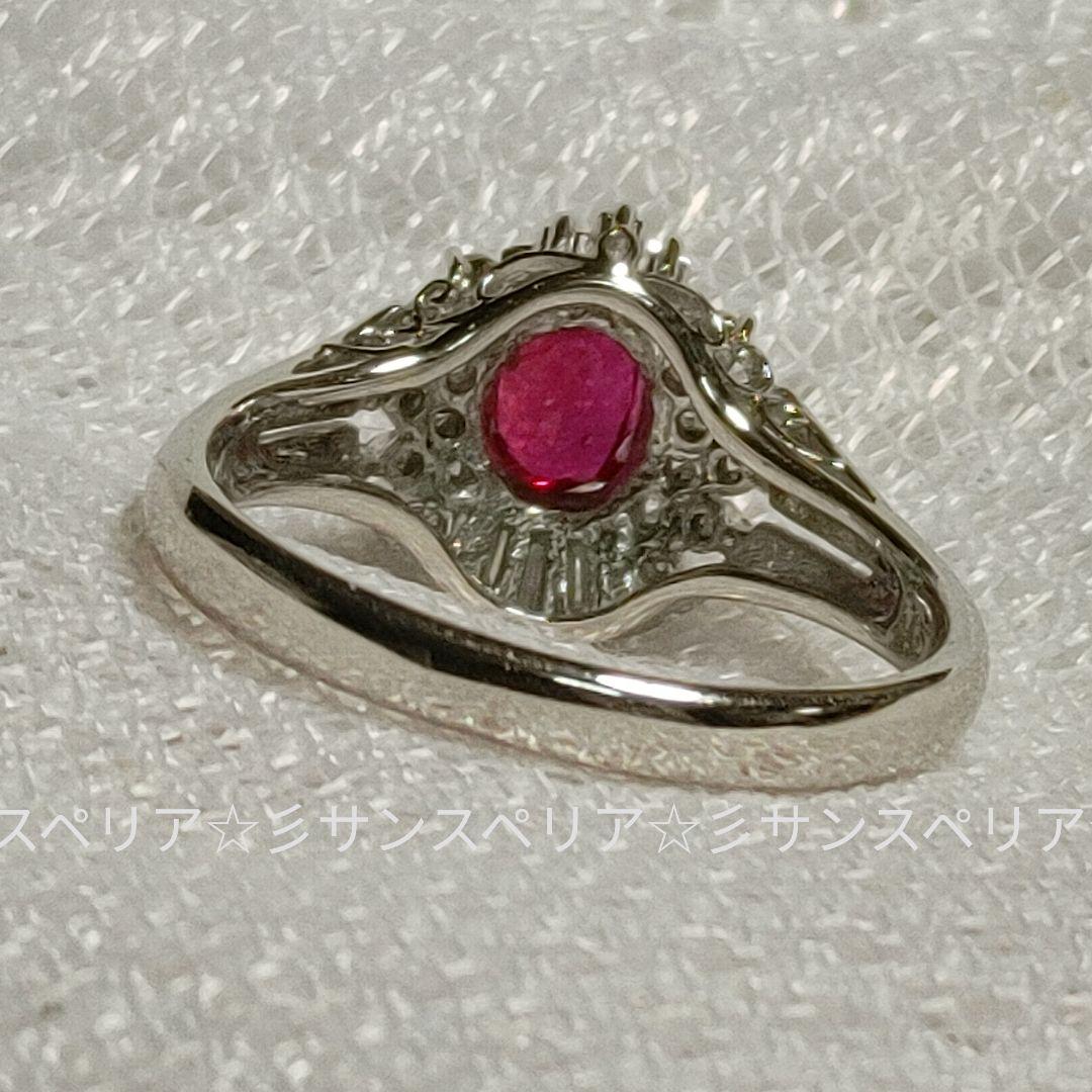 Pt900 ルビー0.65ctとダイヤ計0.24ctのクラシカルなリング
