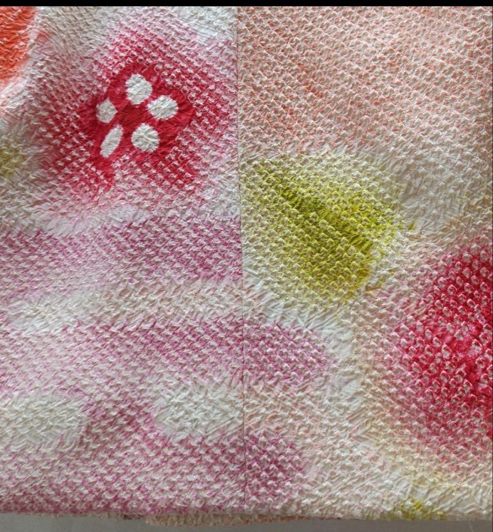 正絹総絞り手縫いの被布(中綿なし）・新品草履