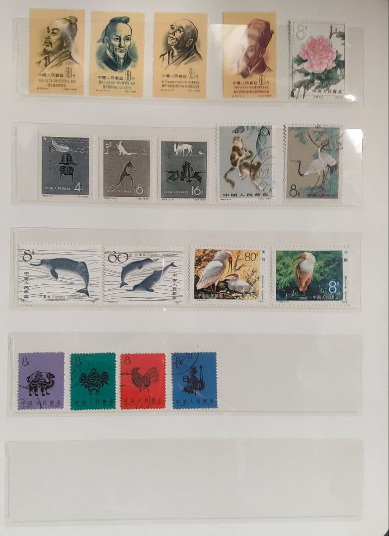 海外切手中国未使用使用済セットばら6フレ―厶140枚位