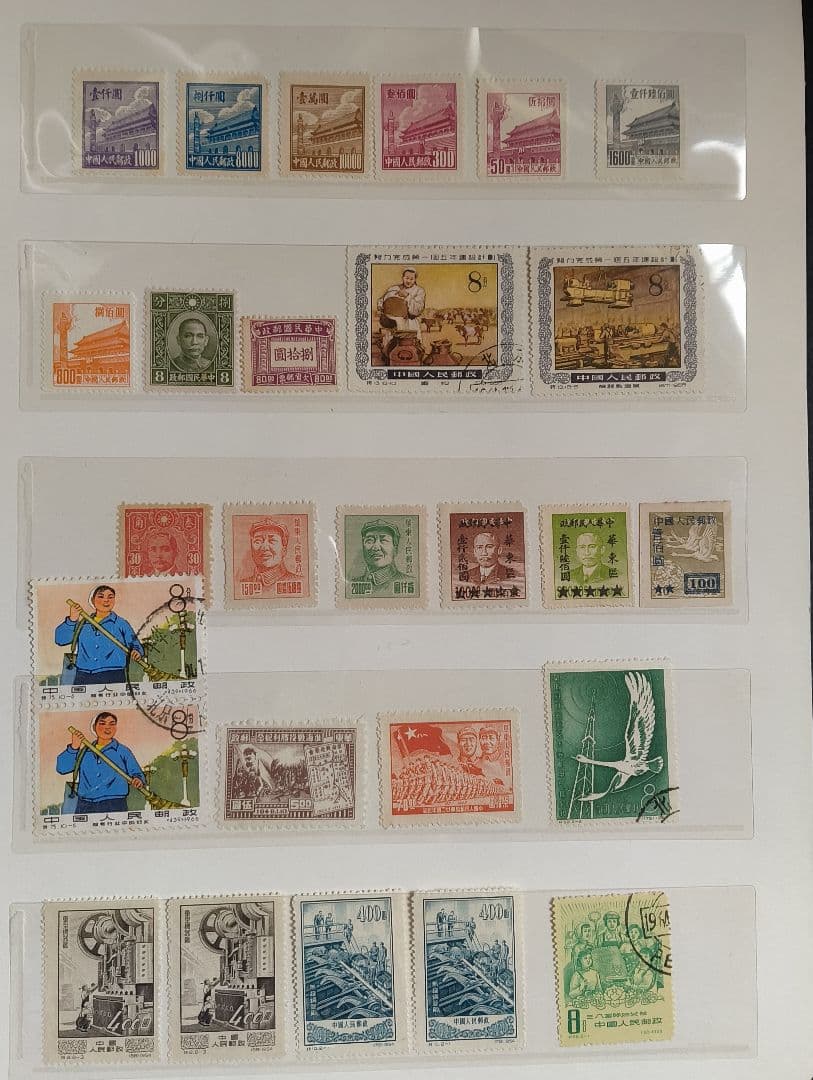 海外切手中国未使用使用済セットばら6フレ―厶140枚位