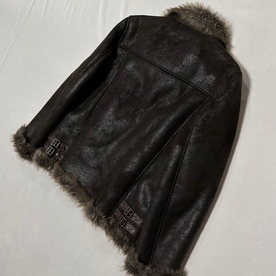 00s フェイクムートン ファー ライダース B3 トラッカージャケット お兄系