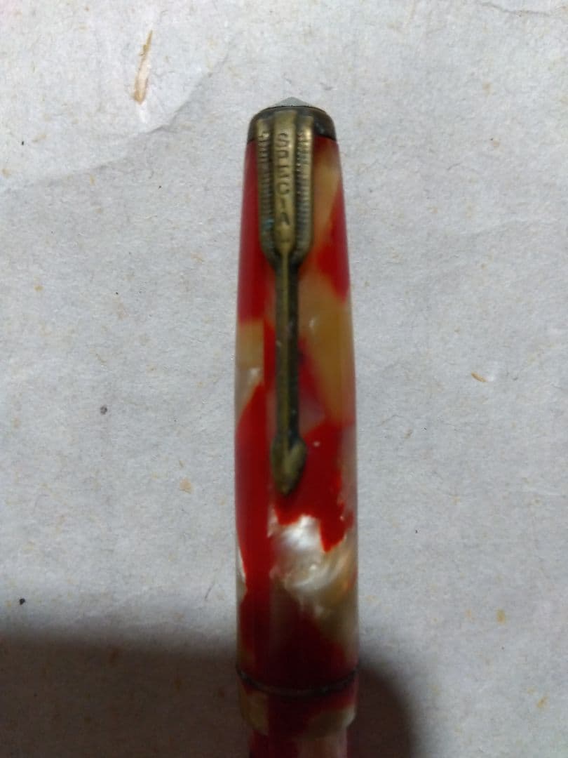 ♪レトロ万年筆　セルロイド　金魚柄