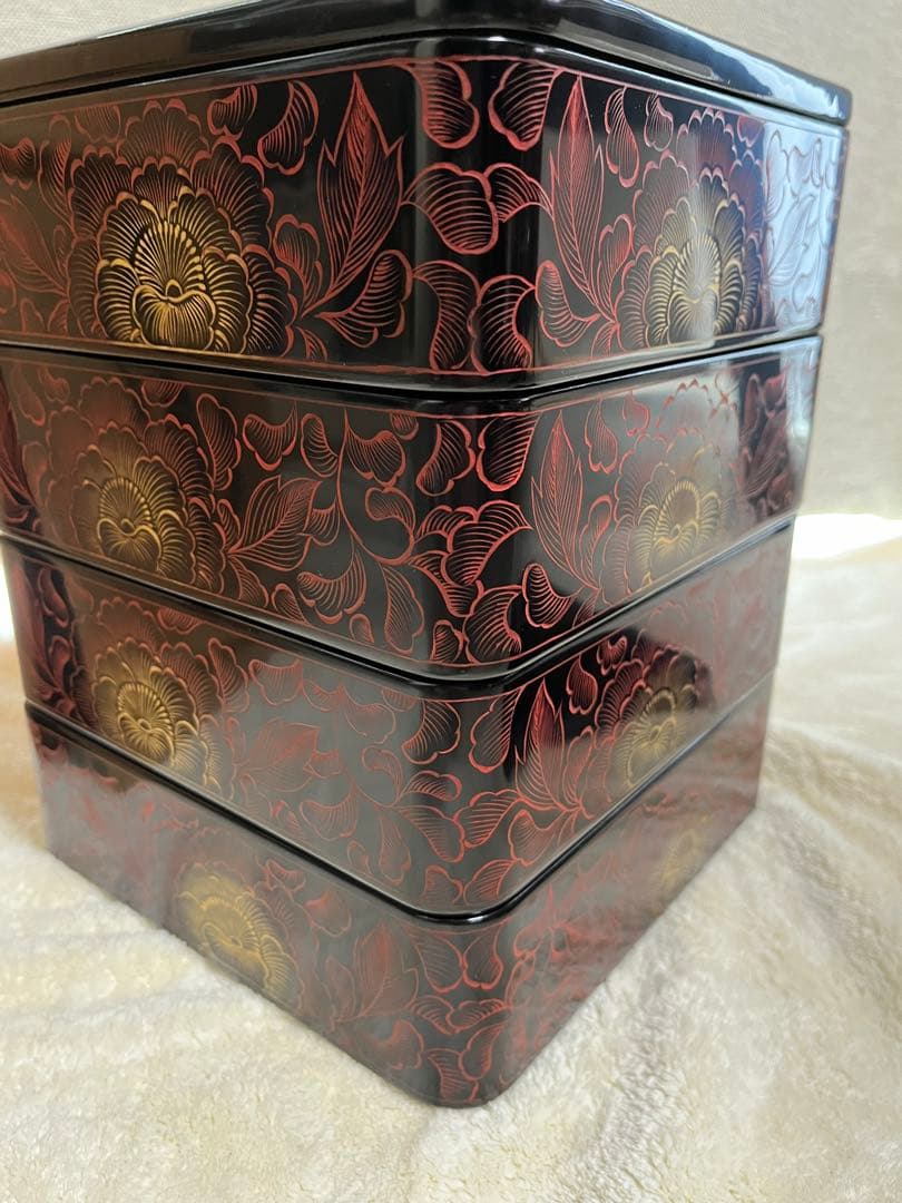 《美品》輪島塗　石川堂謹製　重箱　四段重 工芸品