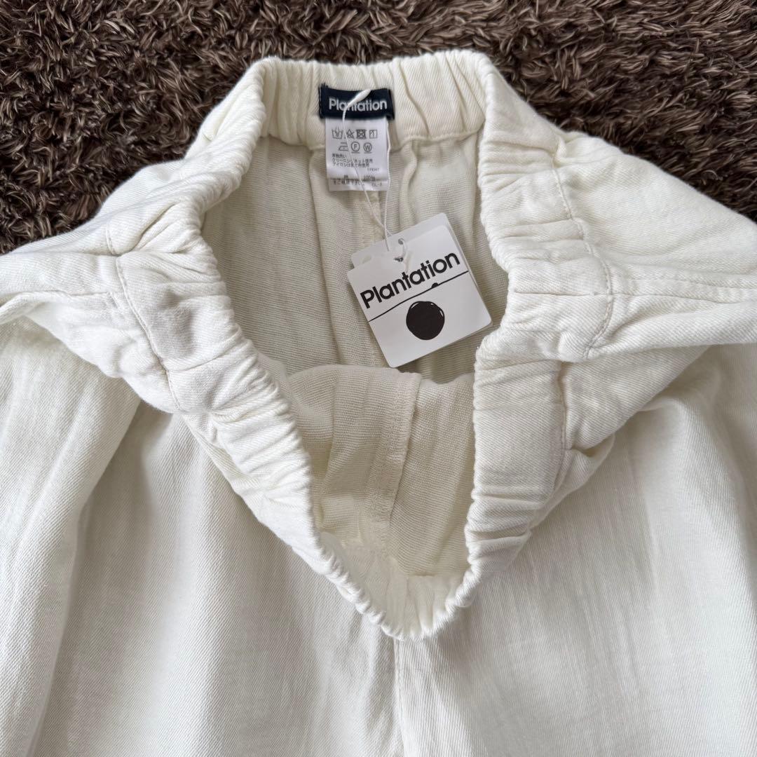 未使用 プランテーション コットン ガウチョパンツ ワイドパンツ ウエストゴム