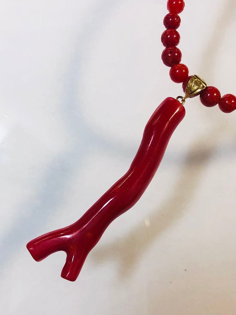 NO-834 k18YG赤枝珊瑚ネックレス