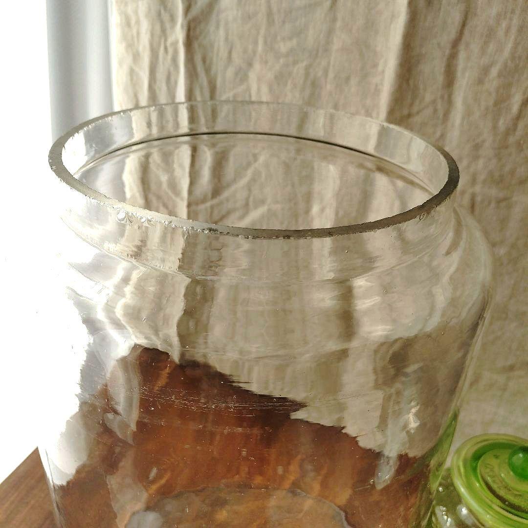 アンティーク レトロ ガラス瓶 特大 古い 気泡 菓子瓶 飴屋瓶 和硝子