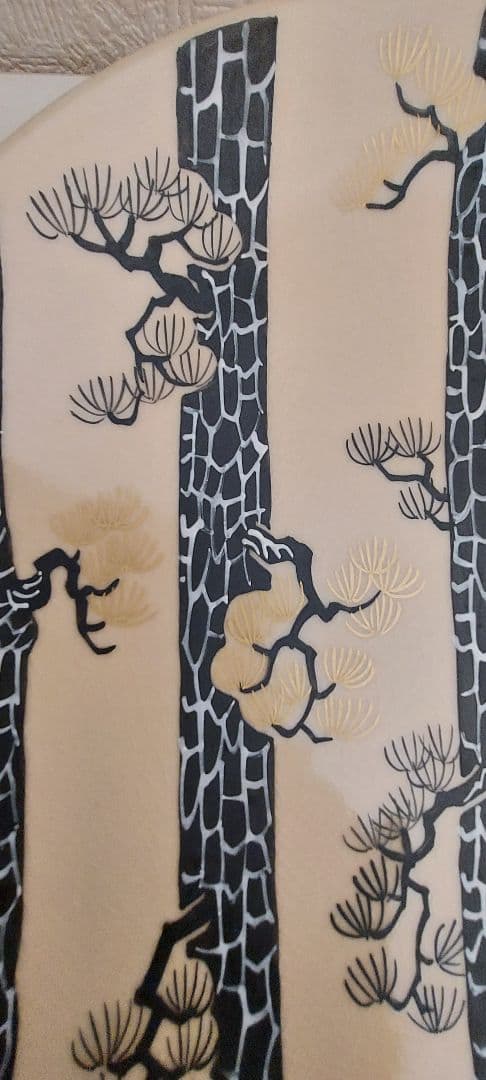 安田松齋（五代松齋）和田三造画伯下絵「ヒマラヤ乃松乃図飾り皿」